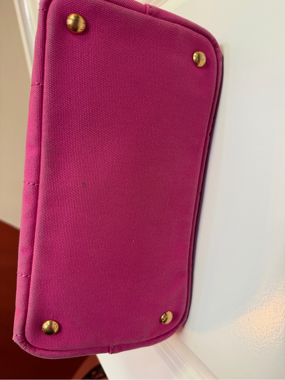 Prada Hot Pink Canvas Logo Tote - Picture 7 of 12